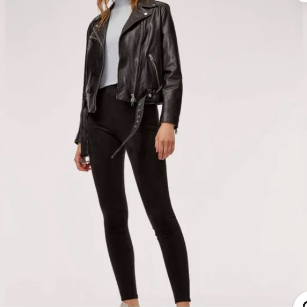 Aritzia Wilfred Free Women Black Daria Pant Faux Suede High Rise Legging